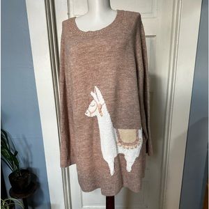 Sweater with alpaca on it
